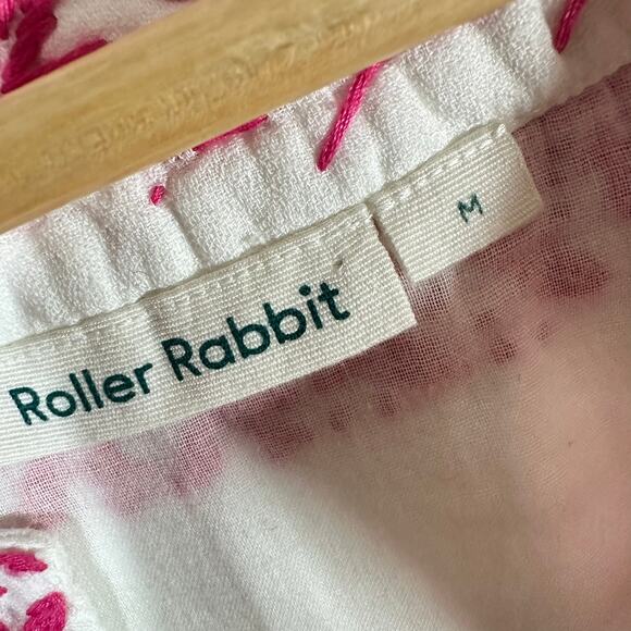 Roller‎ Rabbit Faith Embroidered Mini Dress white pink Cotton Womans Medium EUC - Picture 6 of 13